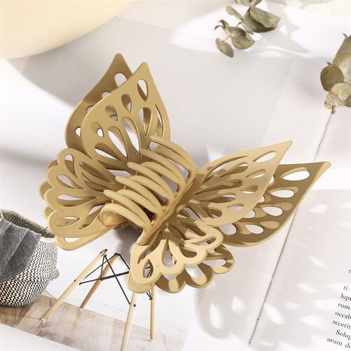 Doublelayer Hollow Butterfly Hair Clip Cute Large Matte Fini