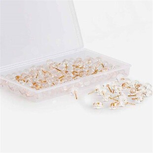 50pcs Transparent Pushpins Jumbo Thumb Tacks Round Head