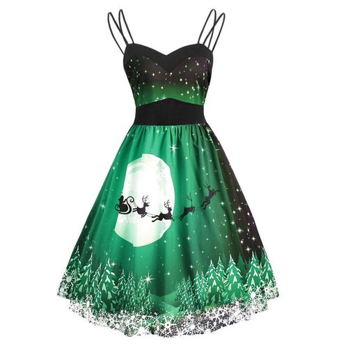 Red Christmas Sleeveless Dress Women Winter Fall Ruffles Off