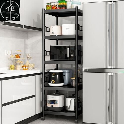 Kitchen shelves microwave racks dishes storage cabinets