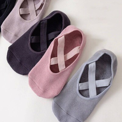 Women Breathable Towel Bottom Yoga Socks Silicone Non-Slip B