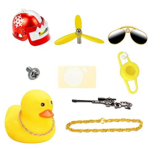 Bicycle Small Yellow Duck Rubber Car Motorcycle Bike Ornamen