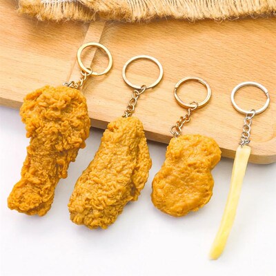 Fried Chicken Simulation Food Keychain French Fries Drumstic