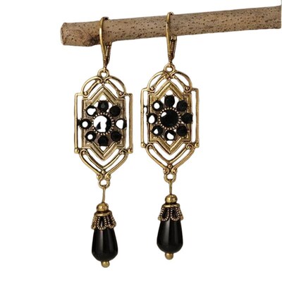 Retro Hollow Inlaid Chinese Style Earring 2025 New Fashion C