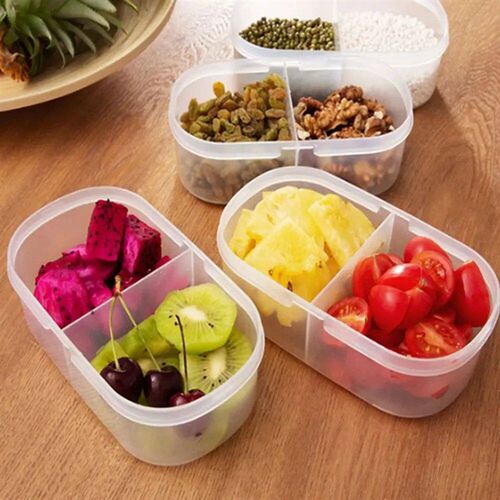 Double Compartment With Lid Food Dried Fruit Sealing Jar Mul