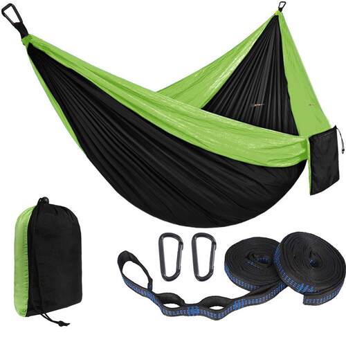 Outdoor nylon parachute cloth hammock, single and double