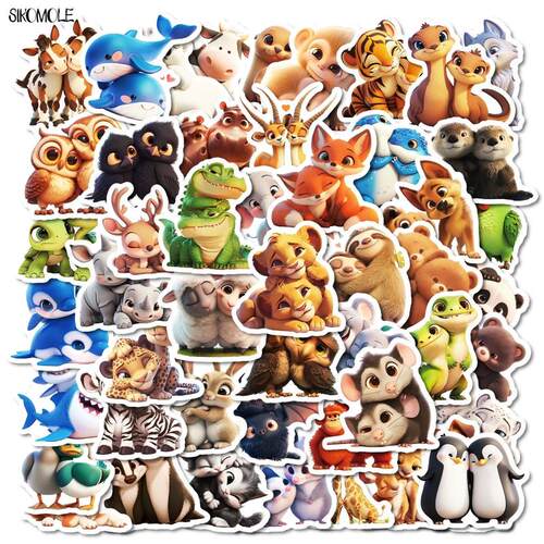 50PCS Kawaii Animals Lion Bird Graffiti Stickers Cute Cartoo