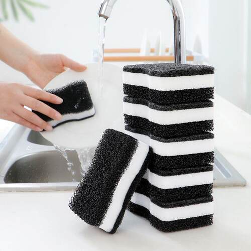 double-sided dishwashing sponge household  strong