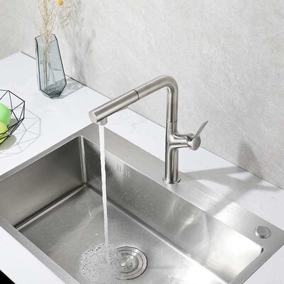 One-word stainless steel wire drawing kitchen faucet modern