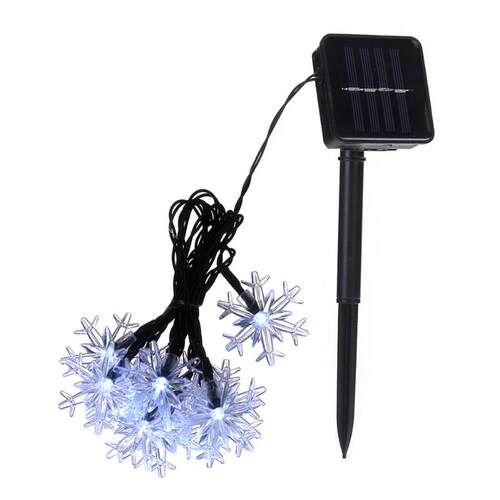 2023 New 20 LED 4.9m Snowflake Solar String Lights Fairy