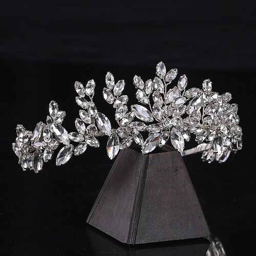 Bridal Headband Handmade Rhinestone Flower Hairband Crystal