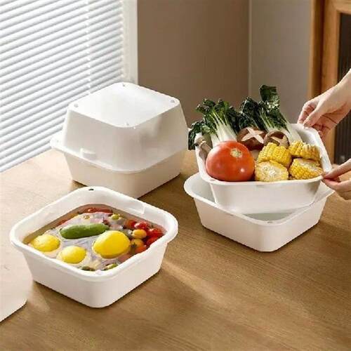 Double layer Draining Baskets Stackable Food Grade Colander