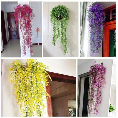 Hand Made Wicker Rattan Flower Planter Wall Hanging Wicker R