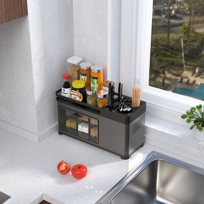 Kitchen shelf seasoning box knife cover cover storage rack