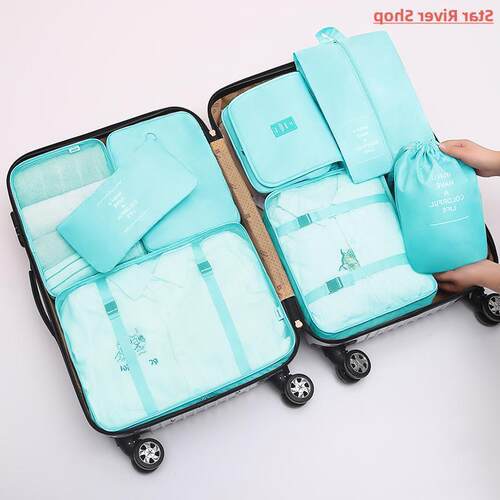 8pcs Set Travel Organizer Storage Bags Suitcase Packing Set