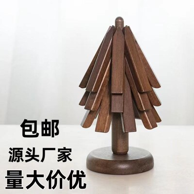 A tree, black walnut insulation mat, creative Christmas meal