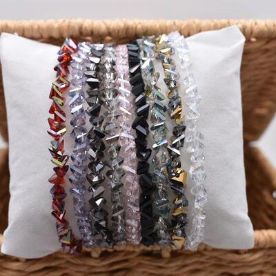 Yanqi Shining Triangle Glass Beads Colors 6mm 80pcs Crystal
