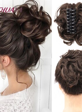 HUAYA Synthetic Messy Curly Claw Hair Bun Chignon Hair Exten