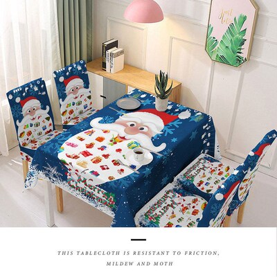 Christmas Tablecloth Kitchen Dining Table Decorations Santa