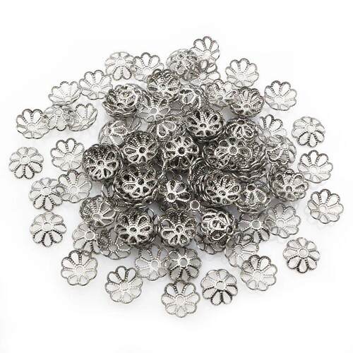 50pcs Stainless Steel Flower Beads Caps Spacer Bead End Caps