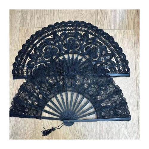 Elegant Lace Fan Handle Photography Fan Decors Foldable