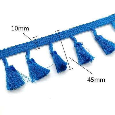 2 yards Lace Trim Sewing Ribbon Tassel Fringe Cotton Ethnic