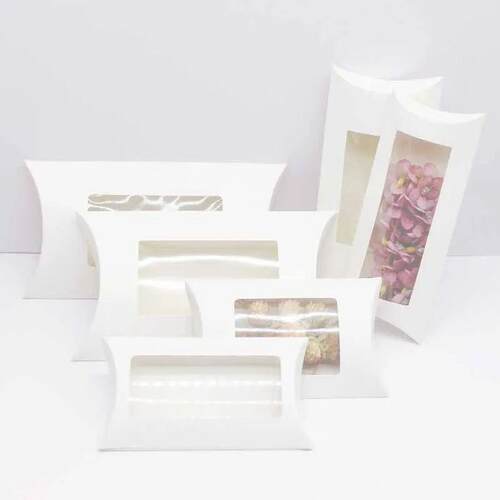10pcs  DIY gift packaging with windows, white/kraft paper/bl