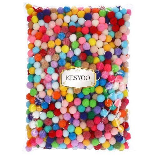 1000 Pcs Craft Projects Hairy Pom Poms for Kids Colorful