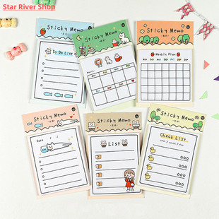 Sticky Memo Day Plan Sunny Weekly Note List Sheets