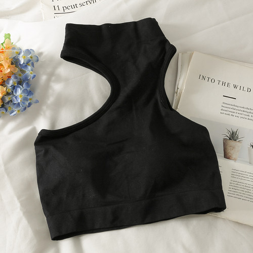 Tops for woman knitted sexy crop  off shoulder halter tanke