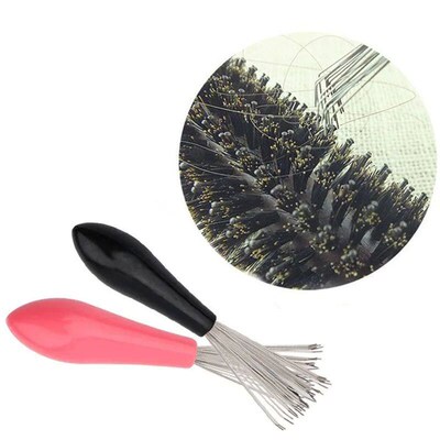 2pcs Comb Hair Brush Cleaner Plastic Handle Cleaning Brush R