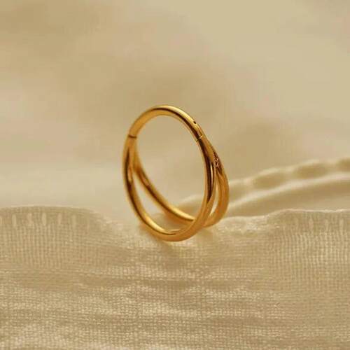 1PC G23 Titanium Hinged Double Hoop Daith Earring 20G 18G 16