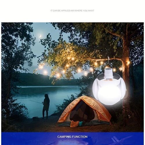 Portable Solar Camping Light with Hook Remote Control Foldin
