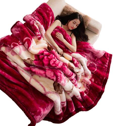 Raschel double layer thick winter blanket Cobertor quilt 毯
