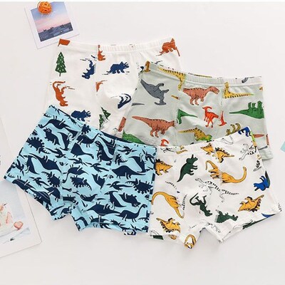 4Pc Panties for Boys Underwear Kids Boxer Panties Cotton Tee