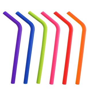 Leeseph Reusable Silicone Drinking Straws, Big Size Flexible