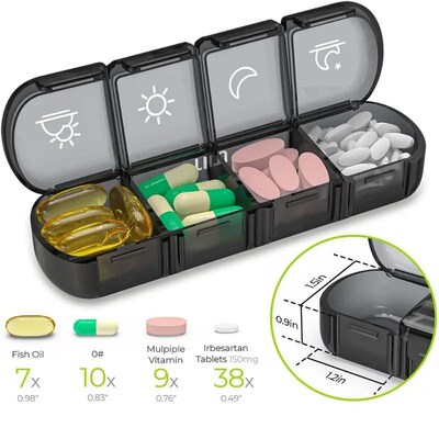 7 Days Pill Medicine Box Weekly Tablet Holder Storage Organi