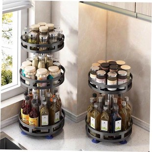 Kitchen seasoning rack Rotatable top corner seasoning rack