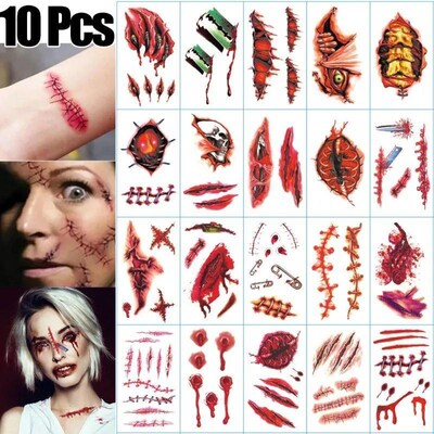 Halloween Temporary Tattoo Sticker Waterproof 3D Bite Mark Z