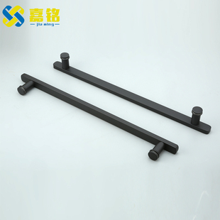 浴室淋浴房玻璃门拉手黑色哑黑烤漆方管卫生间移门推拉门把手