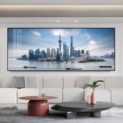 城市风景建筑装饰画上海北京纽约夜景客厅沙发背景墙床头巨幅挂画