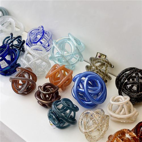 每周一三五10点上新/彩色玻璃麻团抽象艺术家居桌面装饰摆件B9-3