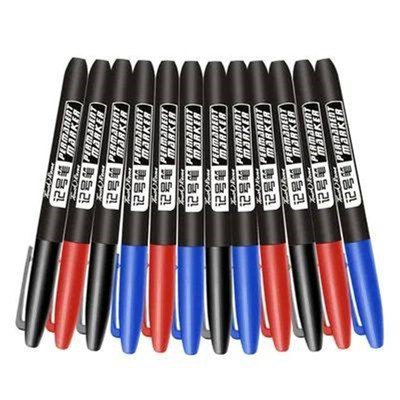 6 Pcs/Set Permanent Marker Pen Fine Point Waterproof Ink Thi