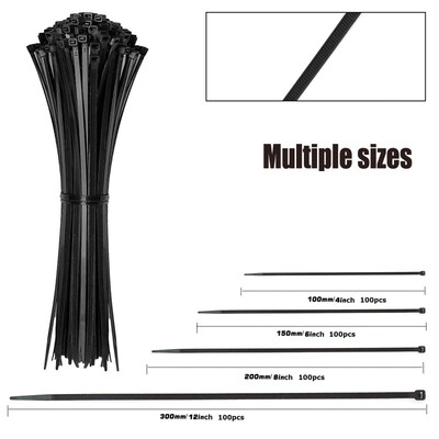 500pcs nylon cable ties Cable management Zip ties 4+6+8+10in