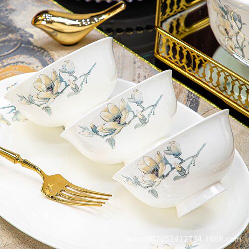 Tableware Set Gift Jingdezhen Ceramic Bowl Bone Porcelain Ta