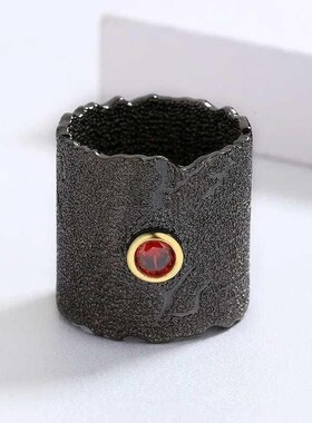 Exaggerated Unique Ring for Women Inlaid Red Zircon Rings Bl