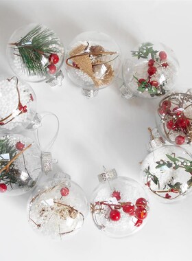 8CM built-in snow transparent Christmas ball圣诞球圆球圣诞