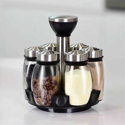 Single Bottle Glass Jar and Spice Jar Set Rack Seasoning Sug