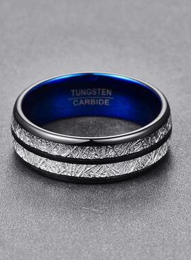 Black Blue Stainless Steel Rings For Men