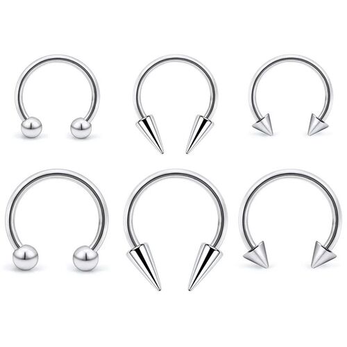 1Pcs Spike Septum Rings 16G Surgical Steel Piercing Jewelry